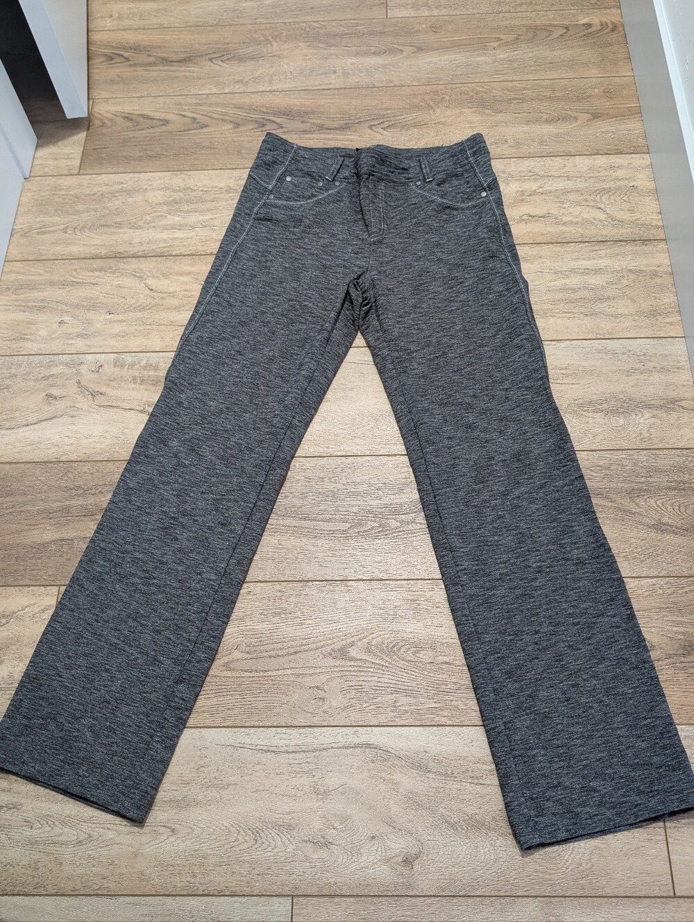 Wide Leg Knit Pants - Gray